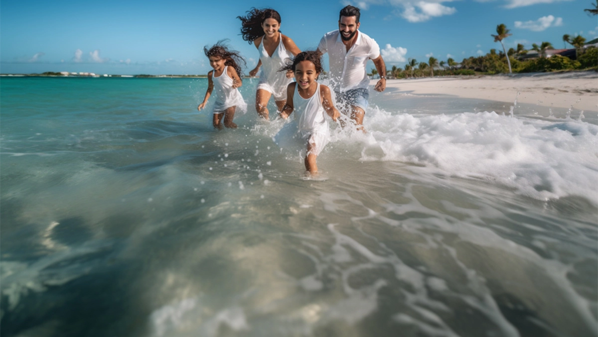 Friends navigating a city street